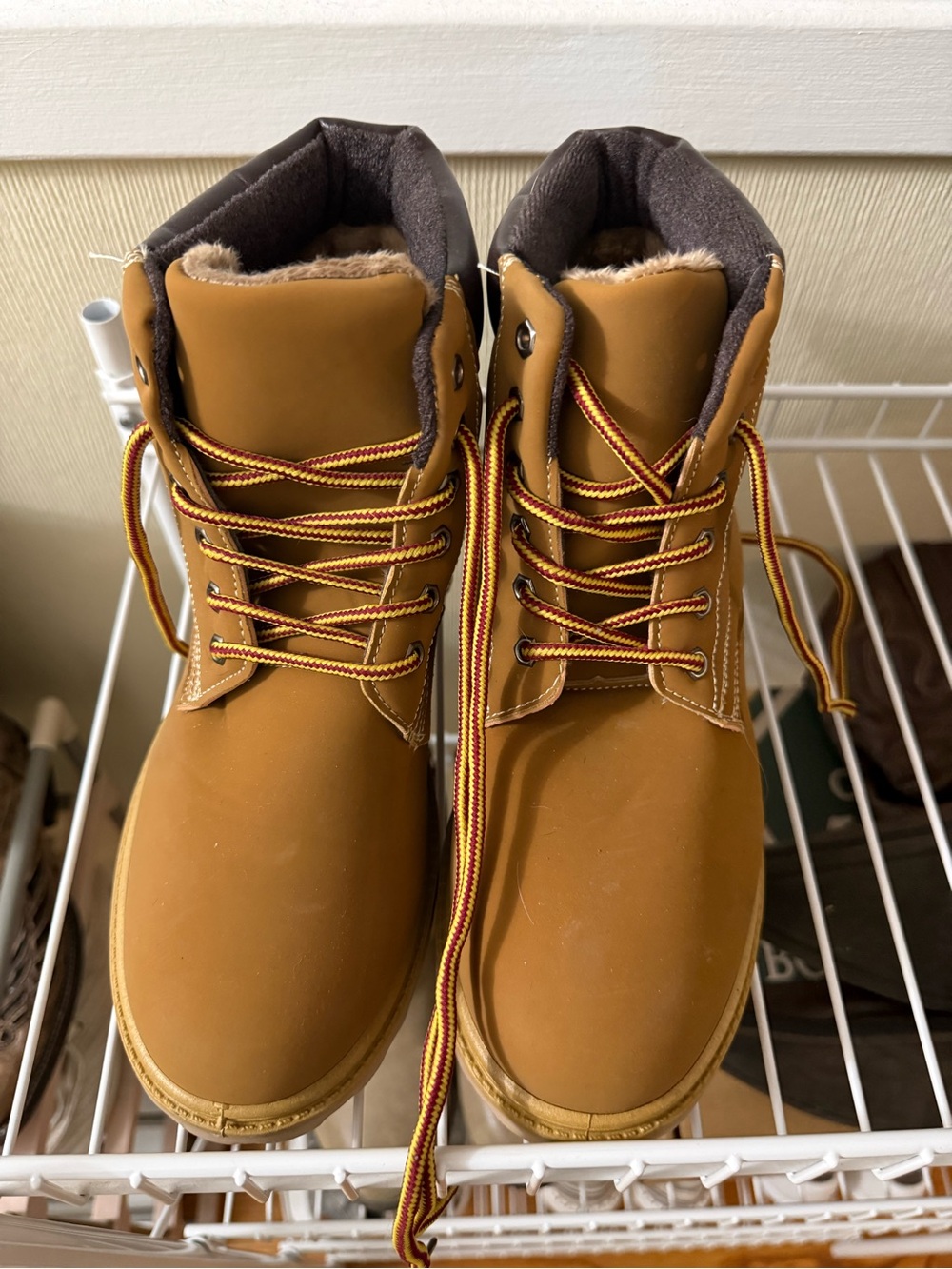 Women’s Tan Work-Style Lace-Up Boots